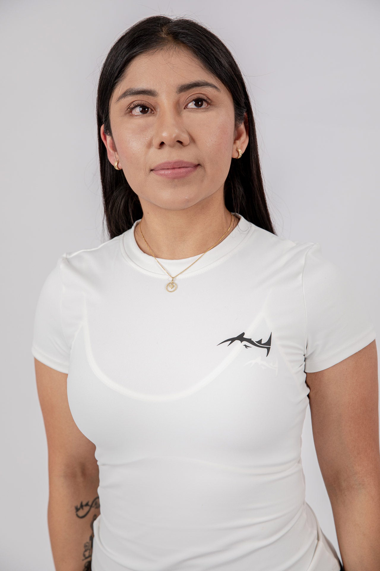Damen Funktionsshirt kurzärmlig in weiß von vorne