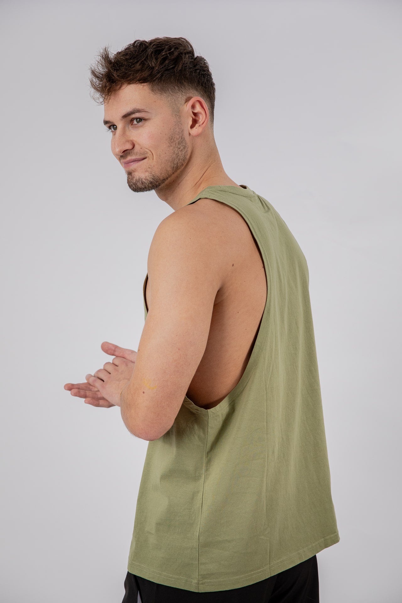 Major Mindset Logo Tank Top grün von der Seite