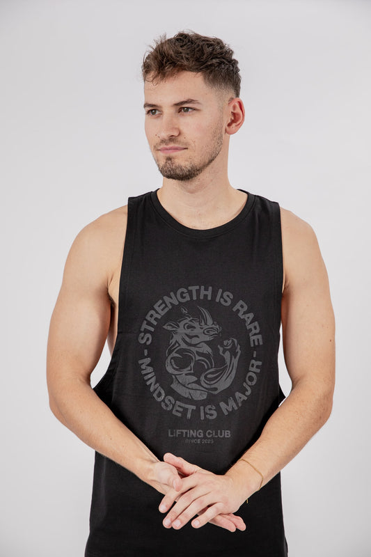 Major Mindset Logo Tank Top Schwarz von vorne