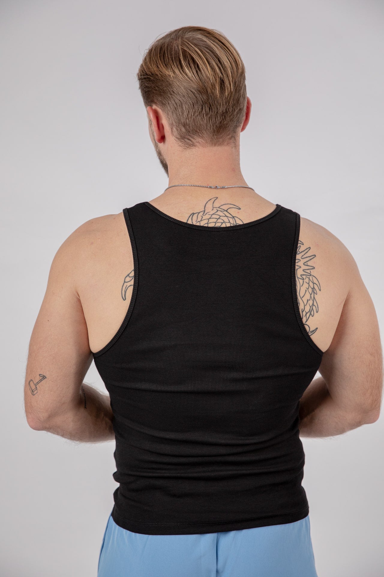 Major Mindset Ribbed Tank Top Schwarz von hinten
