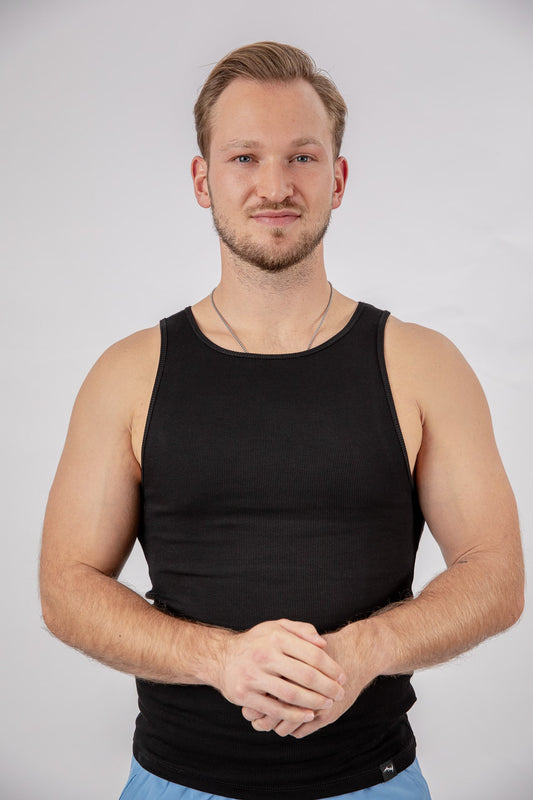Major Mindset Ribbed Tank Top Schwarz frontal