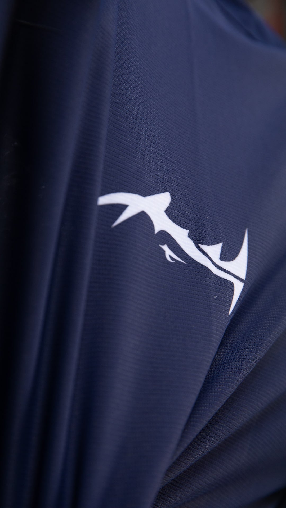 Major Mindset Running Shirt, funktionales Sport-T-Shirt, navyblau, Close-up Logo