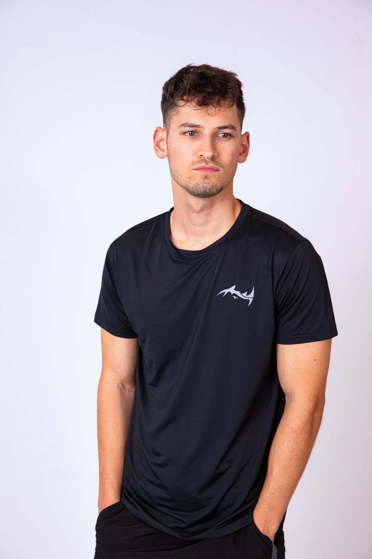 Major Mindset Running Shirt, funktionales Sport-T-Shirt, schwarz, frontal