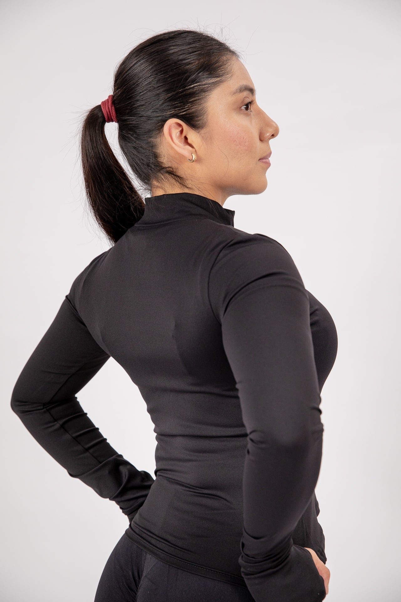 Major Mindset Zip Jacke Damen Schwarz Rückseite
